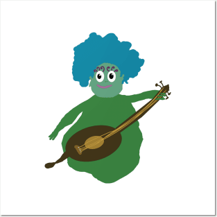 Cute Creature Musician Cartoon Posters and Art